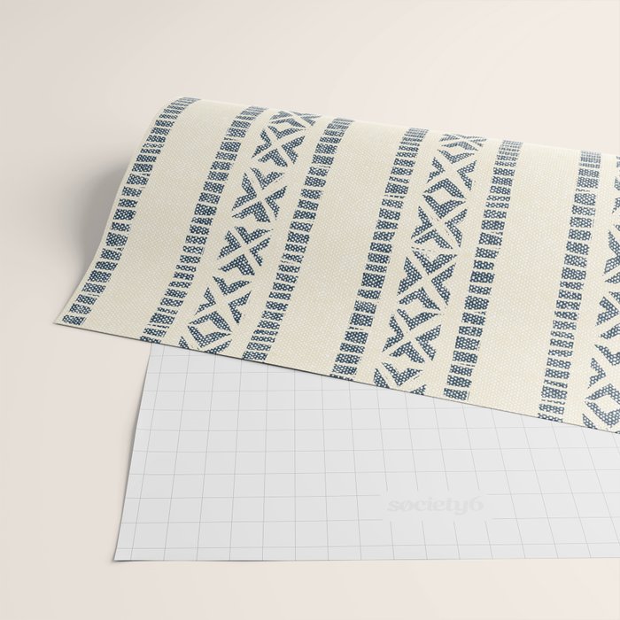 oceania vertical stripes - navy blue on cream Wrapping Paper Gallery Image 2