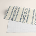 oceania vertical stripes - navy blue on cream Wrapping Paper Gallery Image 2