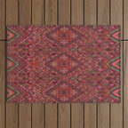 Vibrant Moroccan Kilim Pattern Outdoor Rug Gallery Image 1