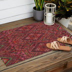 Vibrant Moroccan Kilim Pattern Outdoor Rug Gallery Image 2