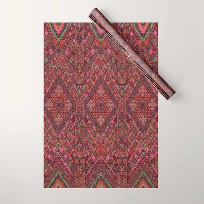 Vibrant Moroccan Kilim Pattern Wrapping Paper Gallery Image 1