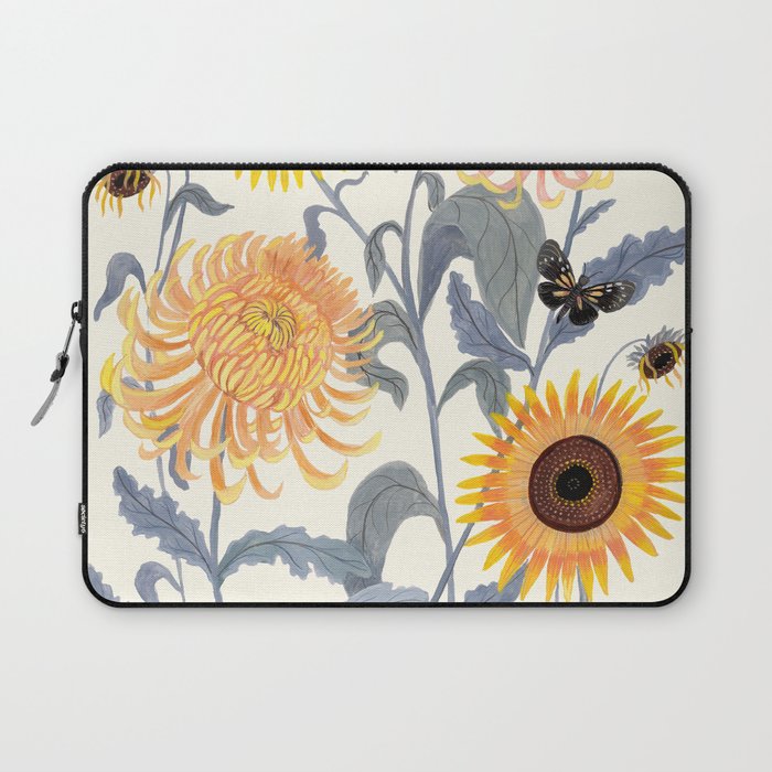 Crysanthmums and Sunflowers Laptop Sleeve Gallery Image 1