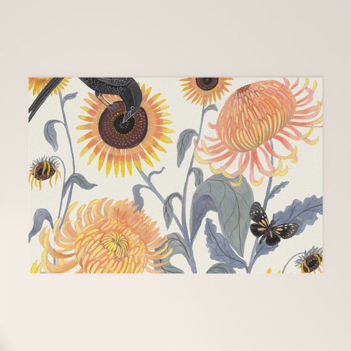 Crysanthmums and Sunflowers Welcome Mat Gallery Image 1