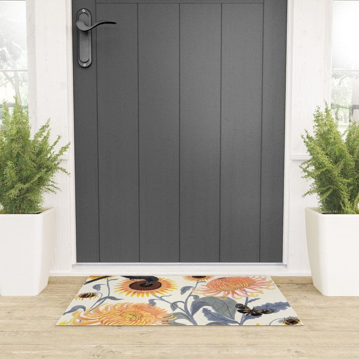 Crysanthmums and Sunflowers Welcome Mat Gallery Image 3