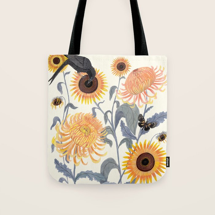 Crysanthmums and Sunflowers Tote Bag Gallery Image 1