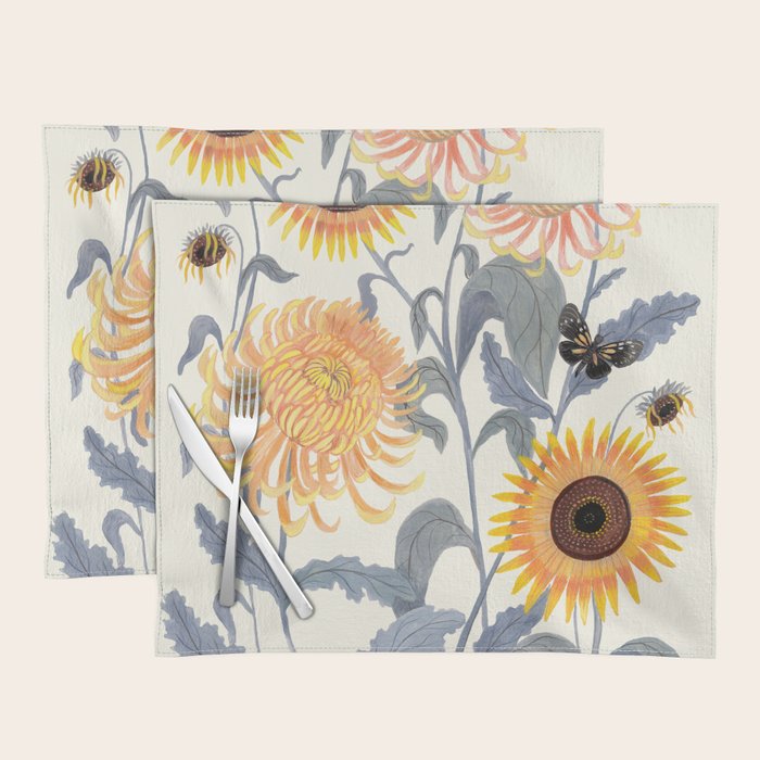 Crysanthmums and Sunflowers Placemat Gallery Image 1