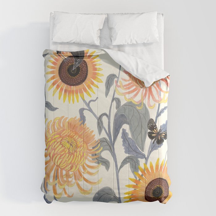 Crysanthmums and Sunflowers Comforter Gallery Image 6