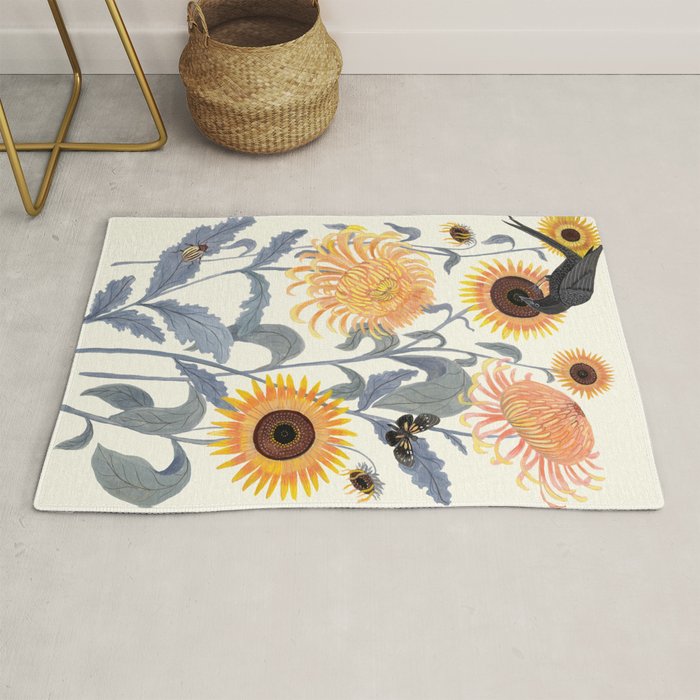 Crysanthmums and Sunflowers Rug Gallery Image 1