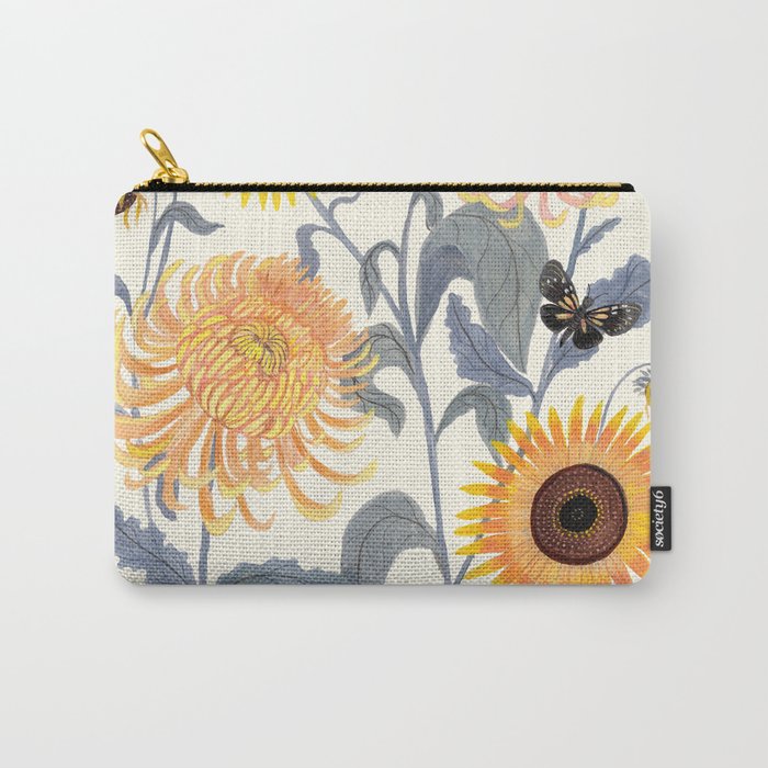 Crysanthmums and Sunflowers Carry All Pouch Gallery Image 1