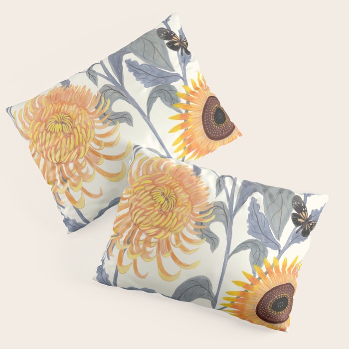 Crysanthmums and Sunflowers Pillow Sham Gallery Image 3