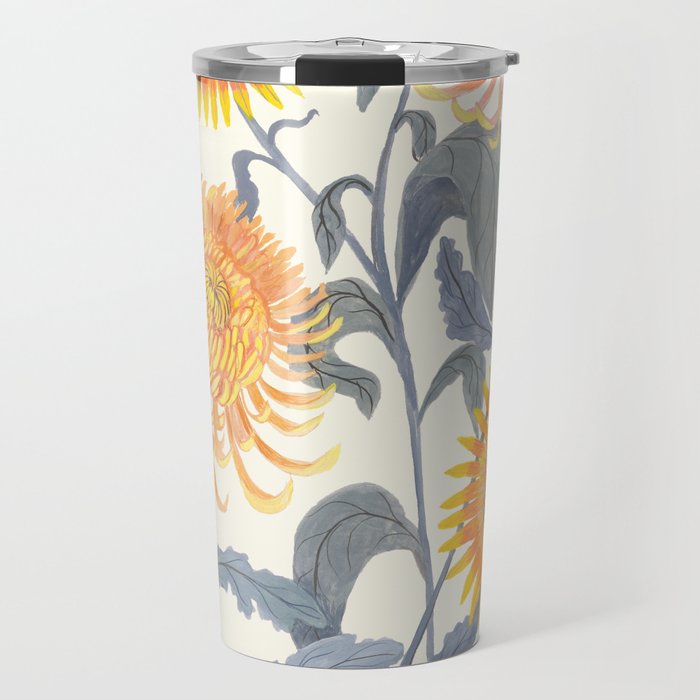 Crysanthmums and Sunflowers Travel Mug Gallery Image 1