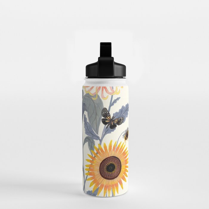 Crysanthmums and Sunflowers Water Bottle Gallery Image 2