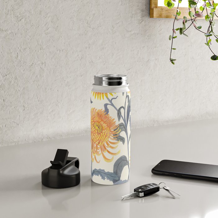 Crysanthmums and Sunflowers Water Bottle Gallery Image 4