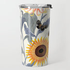 Crysanthmums and Sunflowers Travel Mug Gallery Image 2