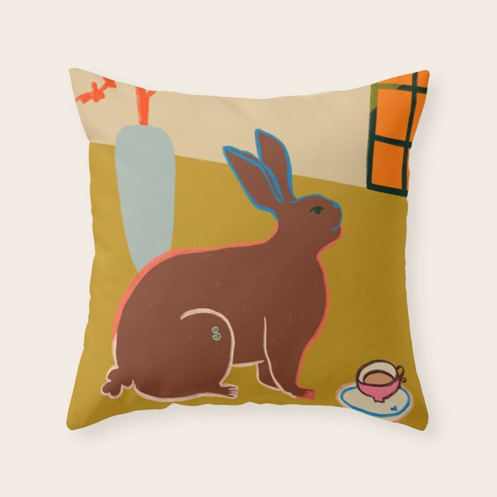 RABBIT Throw Pillow Gallery Image 6