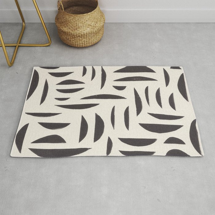 Linocut Abstract #4 Rug Gallery Image 1