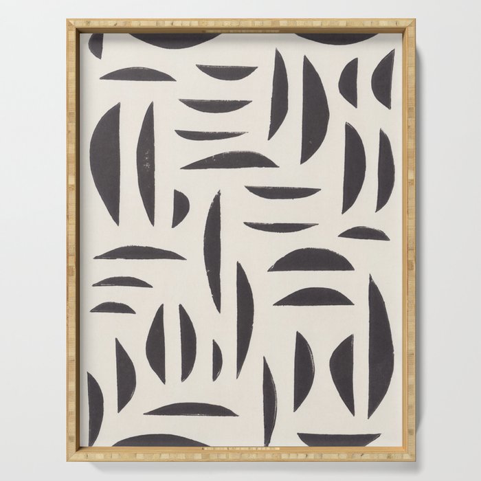 Linocut Abstract #4 Serving Tray Gallery Image 1