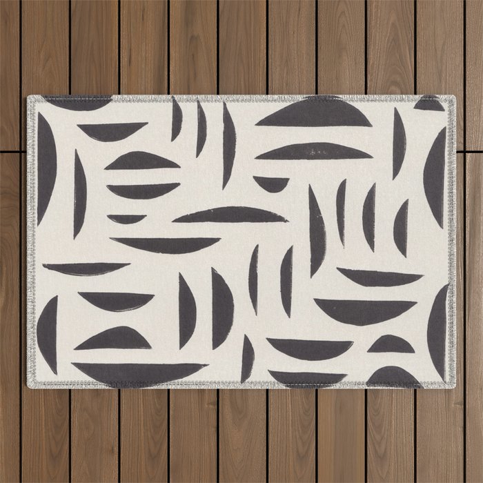 Linocut Abstract #4 Outdoor Rug Gallery Image 1
