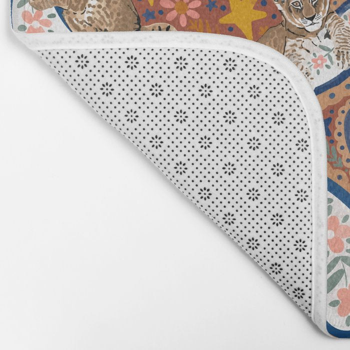 Celestial Sunset Leopard Cubs Bath Mat Gallery Image 2