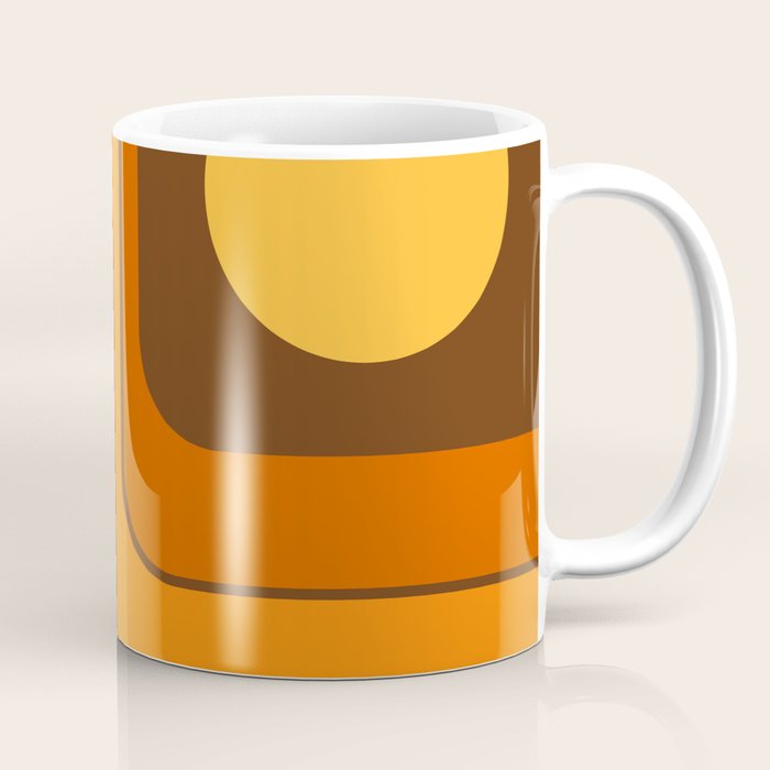 Retro 70s Style Geometric Design 747 Scandi Autumn Coffee Mug Gallery Image 1