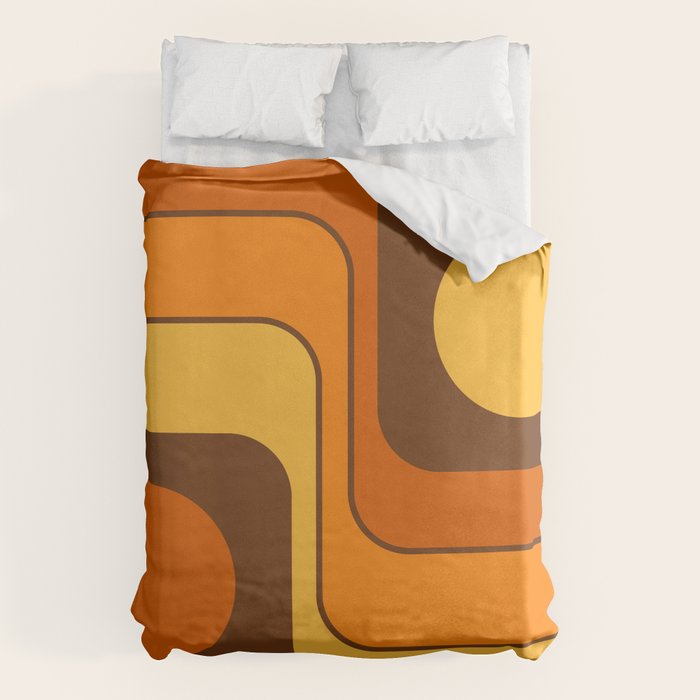 Retro 70s Style Geometric Design 747 Scandi Autumn Duvet Cover Gallery Image 6