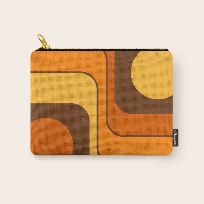Retro 70s Style Geometric Design 747 Scandi Autumn Carry All Pouch Gallery Image 1