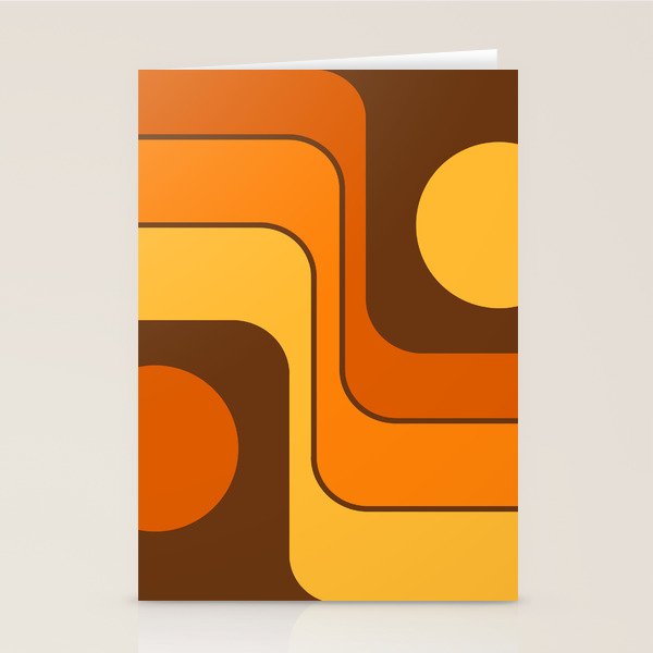 Retro 70s Style Geometric Design 747 Scandi Autumn Stationery Card Gallery Image 1
