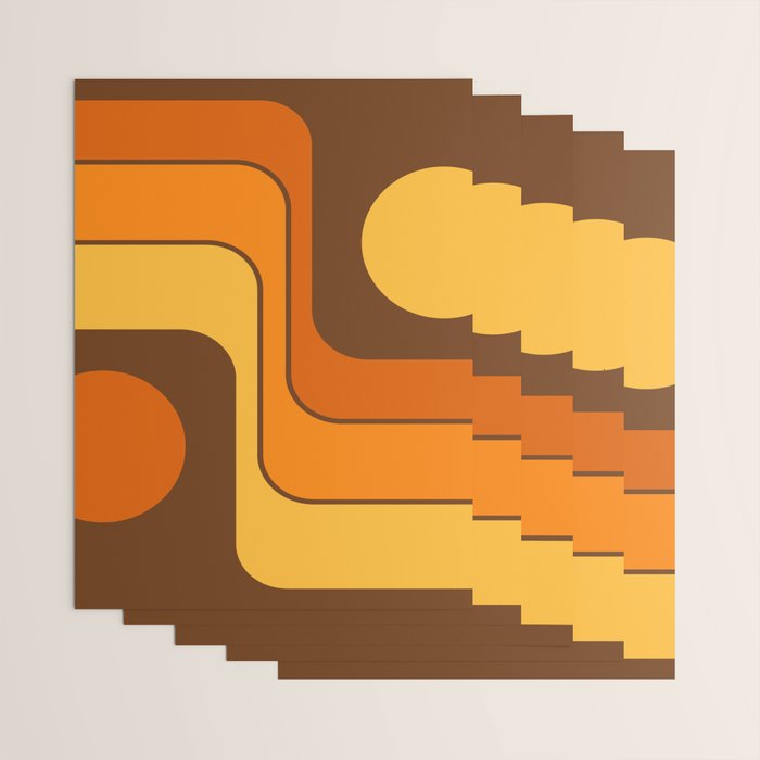 Retro 70s Style Geometric Design 747 Scandi Autumn Wrapping Paper Gallery Image 3