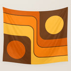 Retro 70s Style Geometric Design 747 Scandi Autumn Wall Tapestry Gallery Image 4
