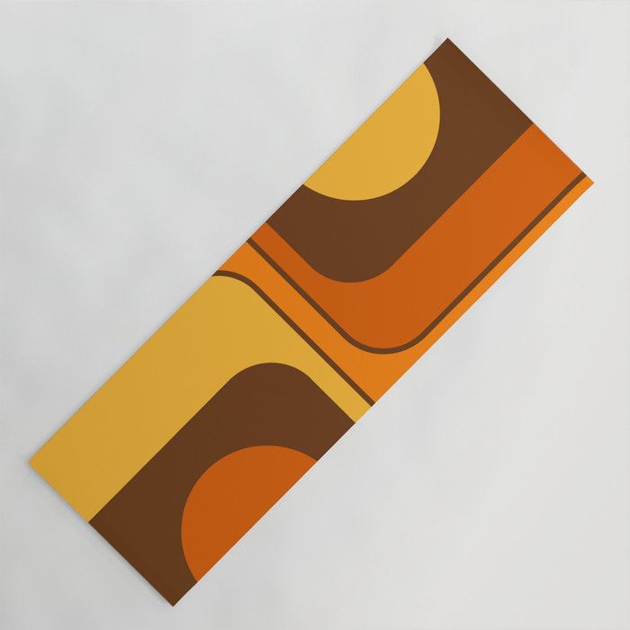 Retro 70s Style Geometric Design 747 Scandi Autumn Yoga Mat Gallery Image 1