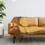 Retro 70s Style Geometric Design 747 Scandi Autumn Throw Blanket Gallery Image 1