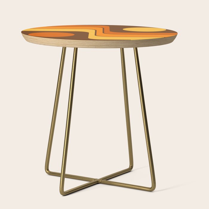 Retro 70s Style Geometric Design 747 Scandi Autumn Side Table Gallery Image 1