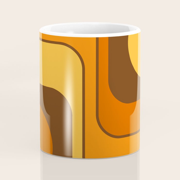 Retro 70s Style Geometric Design 747 Scandi Autumn Coffee Mug Gallery Image 4
