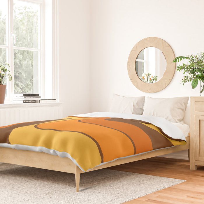 Retro 70s Style Geometric Design 747 Scandi Autumn Duvet Cover Gallery Image 2