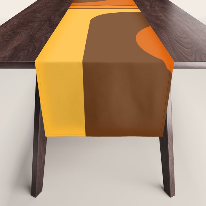 Retro 70s Style Geometric Design 747 Scandi Autumn Table Runner Gallery Image 1