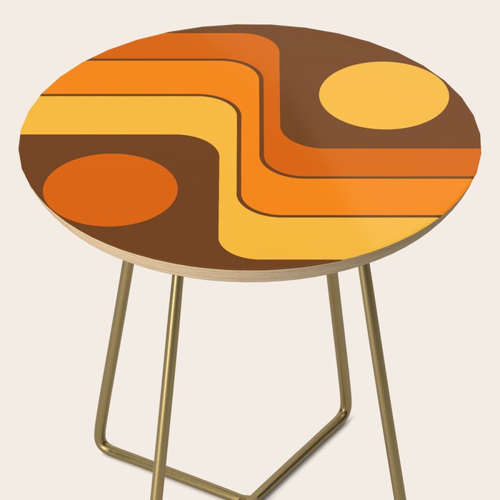 Retro 70s Style Geometric Design 747 Scandi Autumn Side Table Gallery Image 2