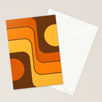 Retro 70s Style Geometric Design 747 Scandi Autumn Stationery Card Gallery Image 2