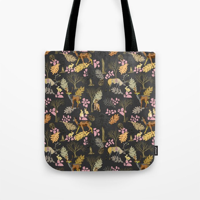 Colorful forest animals F Tote Bag Gallery Image 1