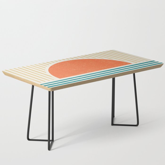 Sun Beach Stripes - Mid Century Modern Abstract Coffee Table Gallery Image 1