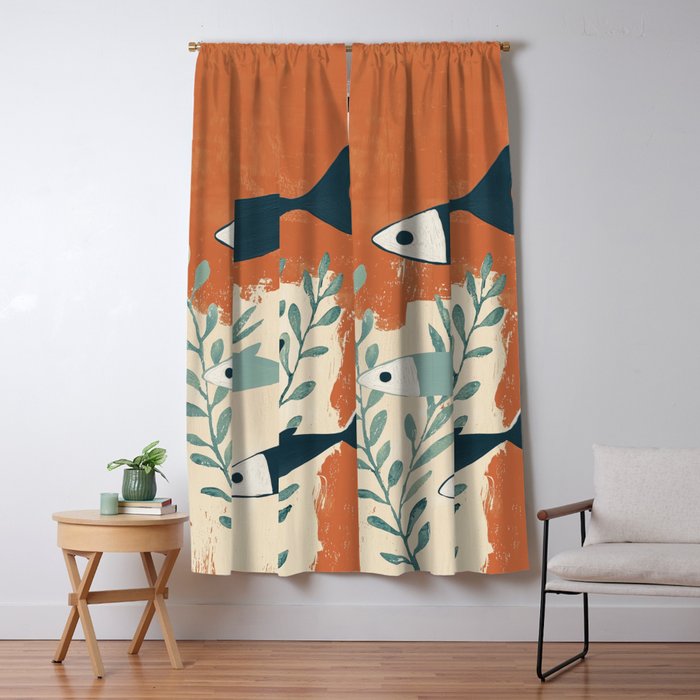 Three Swimming Fish Window Curtain Gallery Image 5