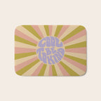 Cool to be Kind - Lilac, Green, Off-white Bath Mat Gallery Image 1