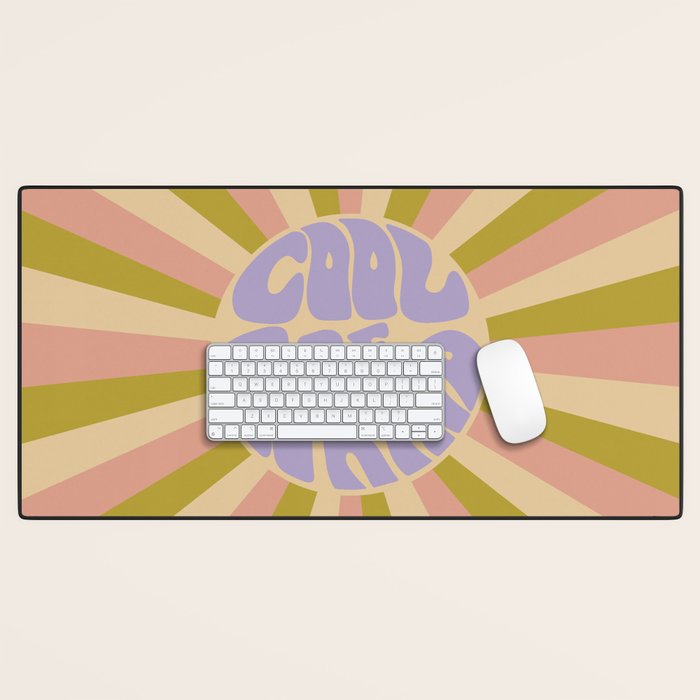 Cool to be Kind - Lilac, Green, Off-white Desk Mat Gallery Image 1