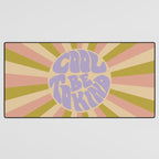Cool to be Kind - Lilac, Green, Off-white Desk Mat Gallery Image 3