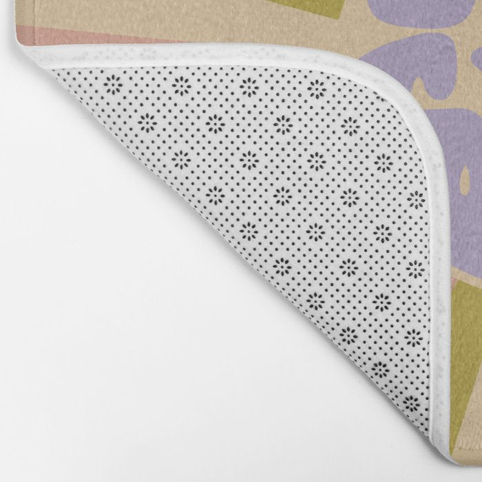 Cool to be Kind - Lilac, Green, Off-white Bath Mat Gallery Image 2