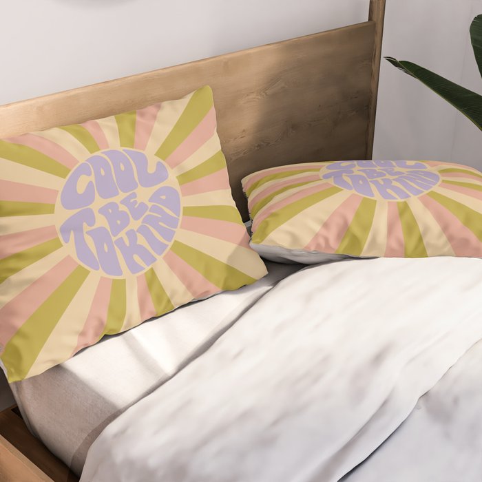 Cool to be Kind - Lilac, Green, Off-white Pillow Sham Gallery Image 2