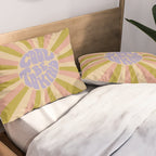 Cool to be Kind - Lilac, Green, Off-white Pillow Sham Gallery Image 2