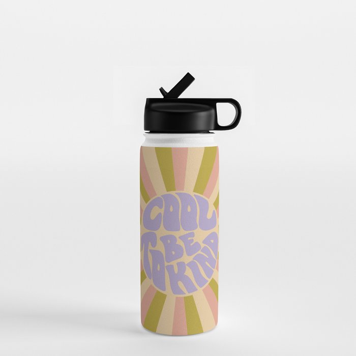 Cool to be Kind - Lilac, Green, Off-white Water Bottle Gallery Image 1