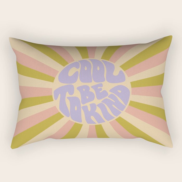 Cool to be Kind - Lilac, Green, Off-white Rectangular Pillow Gallery Image 1