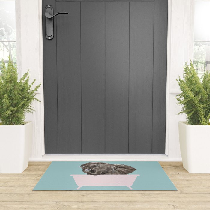 Baby Elephant in Bathtub Welcome Mat Gallery Image 3