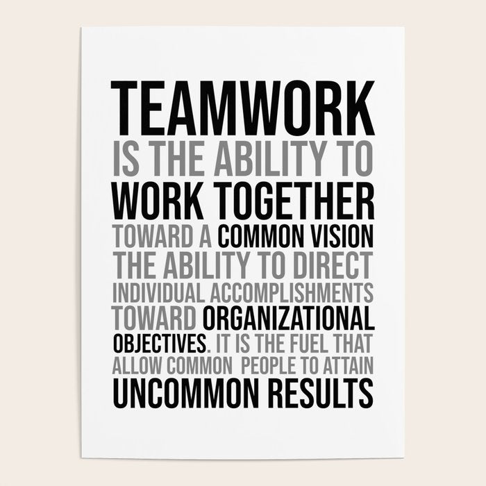 Teamwork is the ability to work together, Team work Quotes, Professional Office Decor Ideas Poster Gallery Image 4